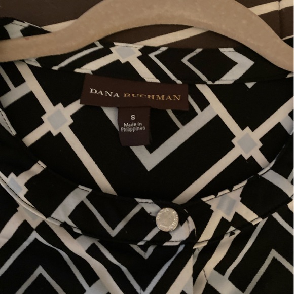 Black and cream size Small Dana Buchman long blouse - Picture 3 of 3